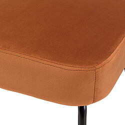 MACABANE Fauteuil métal noir assise velours orange ambré dossier rotin AGATHE pas cher