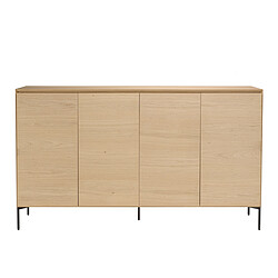 Avis MACABANE Buffet couleur naturelle 4 portes 6 étagères pieds métal noir MAXENDRE