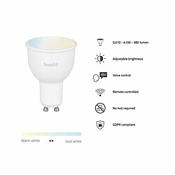 Hombli Spot connecté - LED 4,5W GU10 - WiFi - Dimmable pas cher