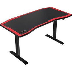 Nitro Concepts D16E Carbon - Noir / Rouge Bureau gamer - Dimensions longueur 160 cm x profondeur 80 cm x hauteur réglable éléctriquement 71-121 cm - Charge maximale 70 kg - Couleur Noir et Rouge