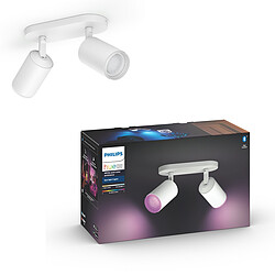 Philips Hue Lot de 2 spots d'intérieur connecté FUGATO - 2x5.7W 240V - Blanc - White & Color Ambiance