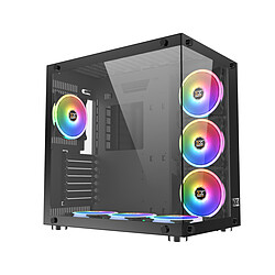 Xigmatek Aquarius Plus Noir Boitier PC Moyen tour ATX/Micro ATX/Mini-ITX - inclus 7x120mm RGB - USB3.0-2.0/HD Audio - 2 x Verres trempés (avant - gauche)