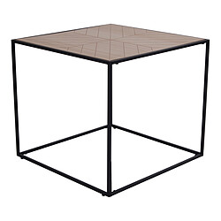 House Nordic Table d'appoint Carrée en Bois et Métal FREEMAN 