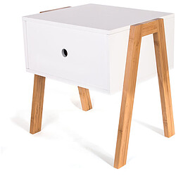 3S. x Home Table de Chevet Empilable Blanc ICHIGO