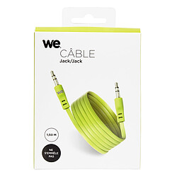 WE Câble Auxiliaire Audio Jack/Jack 3,5mm Mâle Mâle Plat 1m50 - très résistant - Compatible avec les casques Beats, iPhone iPad iPod Casque HiFi Autoradio Smartphone Tablette MP3 - Vert