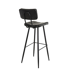 MACABANE Lot De 2 Tabourets De Bar AUGUSTIN JAMES Noir Hauteur D'Assise 80Cm pas cher