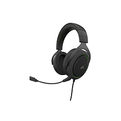 Corsair HS50 PRO STEREO vert - Filaire Casque gamer - Son surround 7.1 (uniquement sur PC) - Compatible PC/PS4/Xbox/Switch/Appareils mobiles - Connexion filaire jack 3,5mm ou USB via adaptateur fourni - Noir et vert