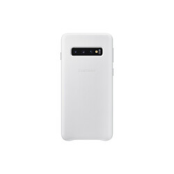 Samsung Coque Cuir Galaxy S10 - Blanc