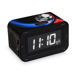 BIGBEN RADIO REVEIL FM PLL DECOR FOOT BLEU ET ROUGE