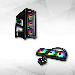 Enermax STARRYKNIGHT (SK30) - Châssis ATX RGB adressable + LIQMAX III - 340 mm - ARGB STARRYKNIGHT (SK30) - Châssis ATX RGB adressable + Kit watercooling AIO pour processeur Intel & AMD - 2 ventilateurs ARGB 12cm PWM