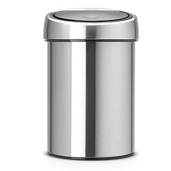 Brabantia Touch Bin, 3L - Matt Steel Support mural - Seau intérieur - Couvercle amovible