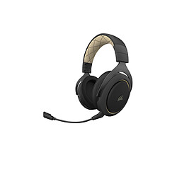 Corsair HS70 PRO WIRELESS crème - Sans fil Casque gamer - Son surround 7.1 (uniquement sur PC) - Compatrible PC/PS4 - Connexion sans fil 2.4 GHz via récepteur USB - Noir et crème