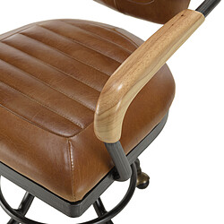 Avis MACABANE Fauteuil desk vintage cuir à roulettes GASTON