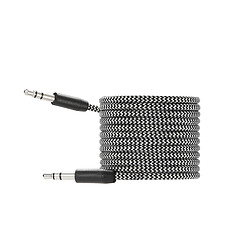 WE Câble Auxiliaire Audio Jack/Jack 3,5mm Mâle Mâle Nylon tressé 1m50 - très résistant - Compatible avec les casques Beats, iPhone iPad iPod Casque HiFi Autoradio Smartphone Tablette MP3 - Noir et Blanc