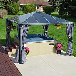 Chalet & Jardin Set de 4 rideaux pour tonnelles grise 3 x 3 m et 3,6 x 3,6 m