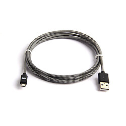 WE Câble USB/Micro USB Nylon Tressé 1m, Micro USB Chargeur Rapide Ultra Résistant - Noir / Blanc