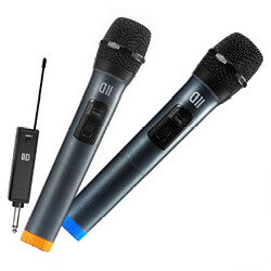 D2 Diffusion D2 Pack 2 microphone dynamique DII sans fil avec écrans Omnidirectionnel récepteur rechargeable, jack 6.35mm pack de 2pcs