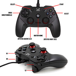 Acheter Gamium Manette PS3 filaire WE compatible PC Android – Connectée en USB 1.8 mètres Gamepad filaire dual shock 12 boutons