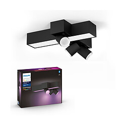 Philips Hue Plafonnier connecté CENTRIS - 3 spots - Noir - White & Color Ambiance Plafonnier Philips Centris LED Noir - 1 lumière avec variateur de couleurs