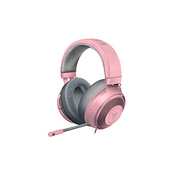 Razer KRAKEN  Quartz Micro Casque gamer - Son Stéréo - Compatible PC, PS4 et Xbox One  - Connexion filaire Jack 3.5 mm - Rose