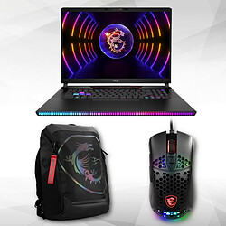 Raider GE78HX 13VI-009FR + Titan Gaming Backpack + MSI Gaming Mouse M99 - S12-0401820-V33 - Noir / RGB