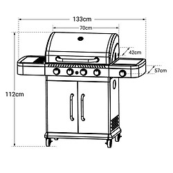 Avis cook'in garden Barbecue à Gaz 4 Brûleurs et réchaud latéral - FIDGI 4