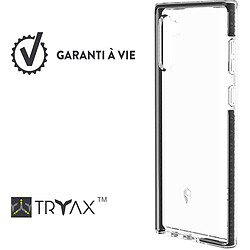 Coque semi-rigide Force Case Life pour Samsung Galaxy Note10 - Transparent et Gris Contour gris foncé - Gel amortissant 360°