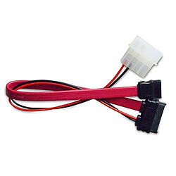 Akasa Câble combo SATA vers SATA / Molex - 20cm - Rouge Câble combo SATA vers SATA / Molex - 20cm - Rouge