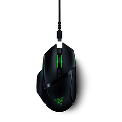 Razer Basilisk Ultimate - RGB Souris gamer - Connexion sans fil 2.4 GHz via récepteur USB - Capteur optique Razer Focus+ - 20 000 DPI - 11 Boutons - Rétro-éclairage RGB sur 14 zones - Droitier - Noire