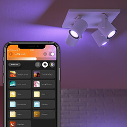 Acheter Philips Hue Lot de 4 spots connectés ARGENTA - 4x5.7W - Blanc - White & Color Ambiance