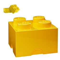 LEGO Brique de rangement 4 tenons - Jaune Dimensions : L 25 x l 25 x H 18 cm.