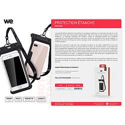 WE Pochette Etanche Universelle IP68 - WATERPROOF - Sacoche pour Smartphone iPhone 11, 11 Pro, XS Max, XR, XS, X, 7 8 Plus, 6S, Galaxy A51 S9/S10 Plus, Huawei P30 Pro/Lite jusqu'à 6,5 pouces Multi-usages / Anti-Rayures - Noir