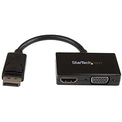 StarTech.com Adaptateur audio / vidéo de voyage - Convertisseur 2-en-1 DisplayPort vers HDMI ou VGA - Noir StarTech.com Adaptateur audio / vidéo de voyage - Convertisseur 2-en-1 DisplayPort vers HDMI ou VGA - Noir