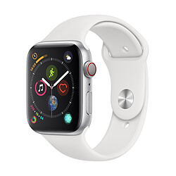Apple Watch Series 4 - 44 - Cellular - Alu Argent / Bracelet Sport Blanc