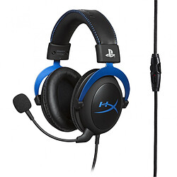 HyperX Cloud PS4 Micro-casque gamer - Son stéréo - Compatible PS4 - Connexion filaire Jack 3.5 mm - Noir et bleu