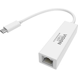 Vision TC-USBCETH adaptateur et connecteur de câbles RJ-45 USB-C Blanc