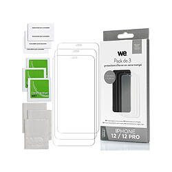 WE PACK 3 verres trempés IPHONE 12 / 12 PRO : 3 Protections d'écran - anti-rayures - anti-bulles d'air - ultra-résistant - dureté 9H Glass