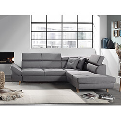 Bobochic LINEA - Canapé angle droit CV - Gris clair - Style scandinave pas cher