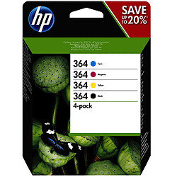 HP N°364 - Multipack N9J73AE - Noir, Cyan, Magenta, Jaune 4 x Cartouches d'encre - 1 x Noir + 1 x Cyan + 1 x Magenta + 1 x Jaune - pour imprimante HP - HP 364