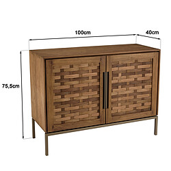Acheter MACABANE Buffet en bois de teck recyclé, 2 portes texturées