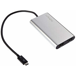 StarTech.com Adaptateur Thunderbolt 3 vers double HDMI - 4K 30 Hz - Compatible avec Windows seulement Adaptateur Thunderbolt 3 vers double HDMI - 4K 30 Hz - Compatible avec Windows seulement - Gris