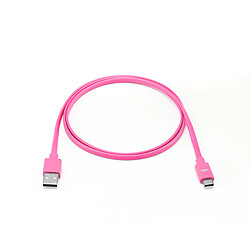 WE Câble Plat USB-C vers USB 1m pour Samsung S8/S9/S10, MacBook Pro, Google Pixel/Chromebook, Huawei P20/P30 Xiaomi - Fuschia