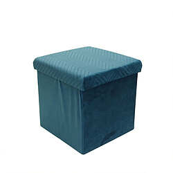 3S. x Home Coffre pliable en Velours Bleu DUDLEY