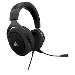 Corsair HS50 PRO STEREO bleu - Filaire Casque gamer - Son surround 7.1 (uniquement sur PC) - Compatrible PC/PS4/Xbox/Switch/Appareils mobiles - Connexion filaire jack 3,5mm ou USB via adaptateur fourni - Noir et bleu