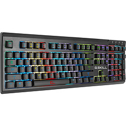 G.Skill KM570 Silver - Mécanique Clavier gamer - Rétroéclairage RGB -Cherry MX Silver - AZERTY - filaire/USB - noir