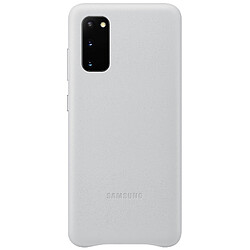 Samsung Coque en cuir pour Galaxy S20 Gris clair