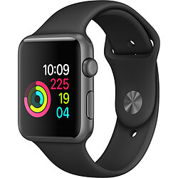 Apple Watch 1 - 42mm - Alu noir / Bracelet Sport noir · Occasion Montre connectée Apple Watch Series 1 - Boitier Alu 42mm - watchOS 5 - Stockage 8Go - Puce S1P - MP032ZD/A