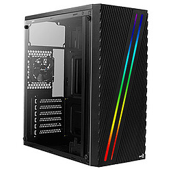 AeroCool Streak RGB Noir (Acrylique) Boitier PC Moyen tour - Pour carte mère ATX/Micro ATX/Mini-ITX - inclus 1x80mm - USB3.0-2.0/HD Audio - 1 x Panneau en acrylique - LED RGB (façade) - Couleur Noir