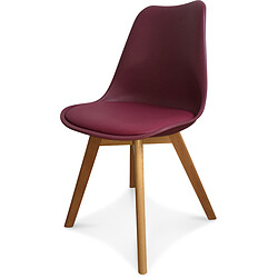 OPJET Chaise Design Style Scandinave Bordeaux Wine ESBEN