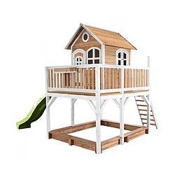 Axi House Liam Maisonnette, marron/blanc - Toboggan Vert citron